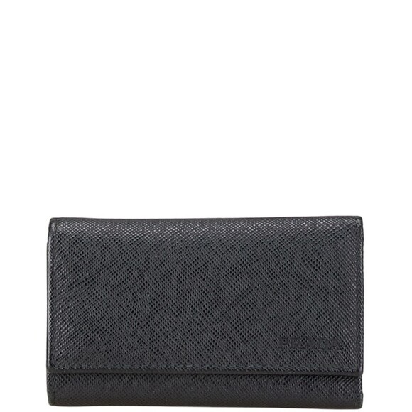 PRADA 6-ring key case 2PG222 Black leather Men's